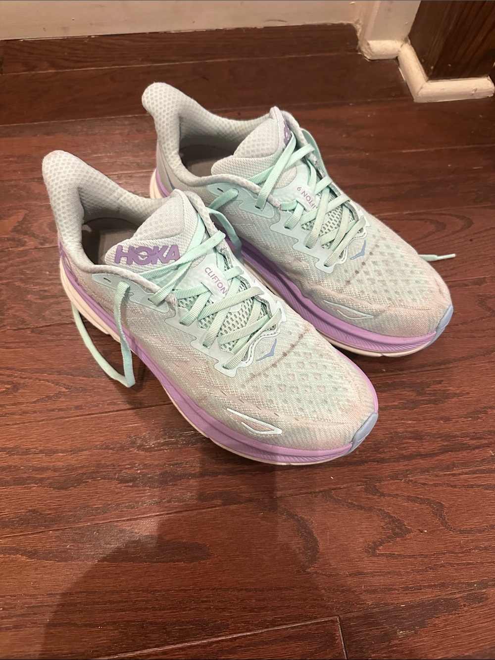 Hoka Women’s Running Shoes - Mint Green & Lavender